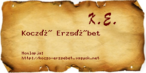 Koczó Erzsébet névjegykártya