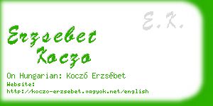 erzsebet koczo business card